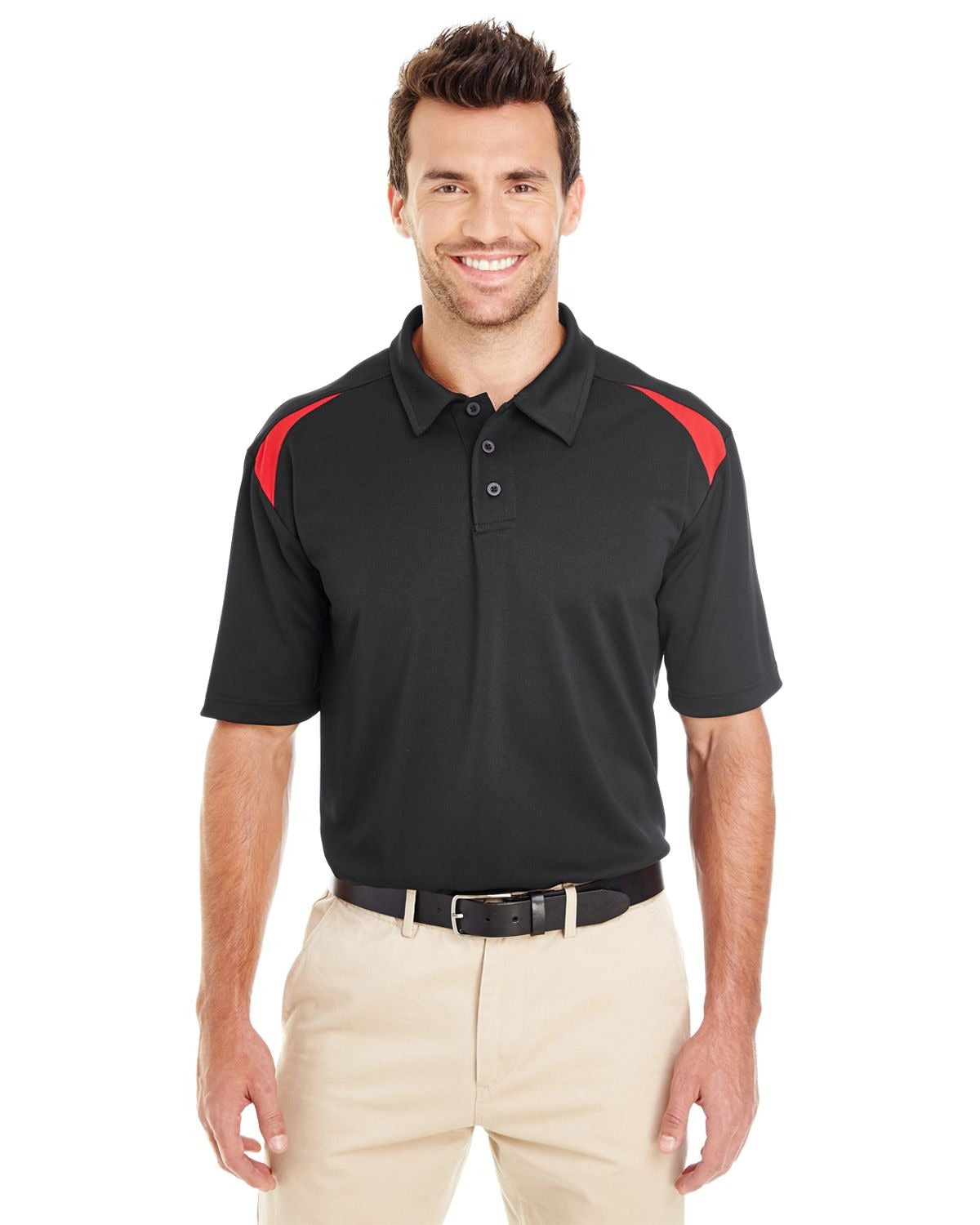 CAMISERO MANGA CORTA DICKIES PARA HOMBRE COLOR NEGRO CON DETALLES ROJOS