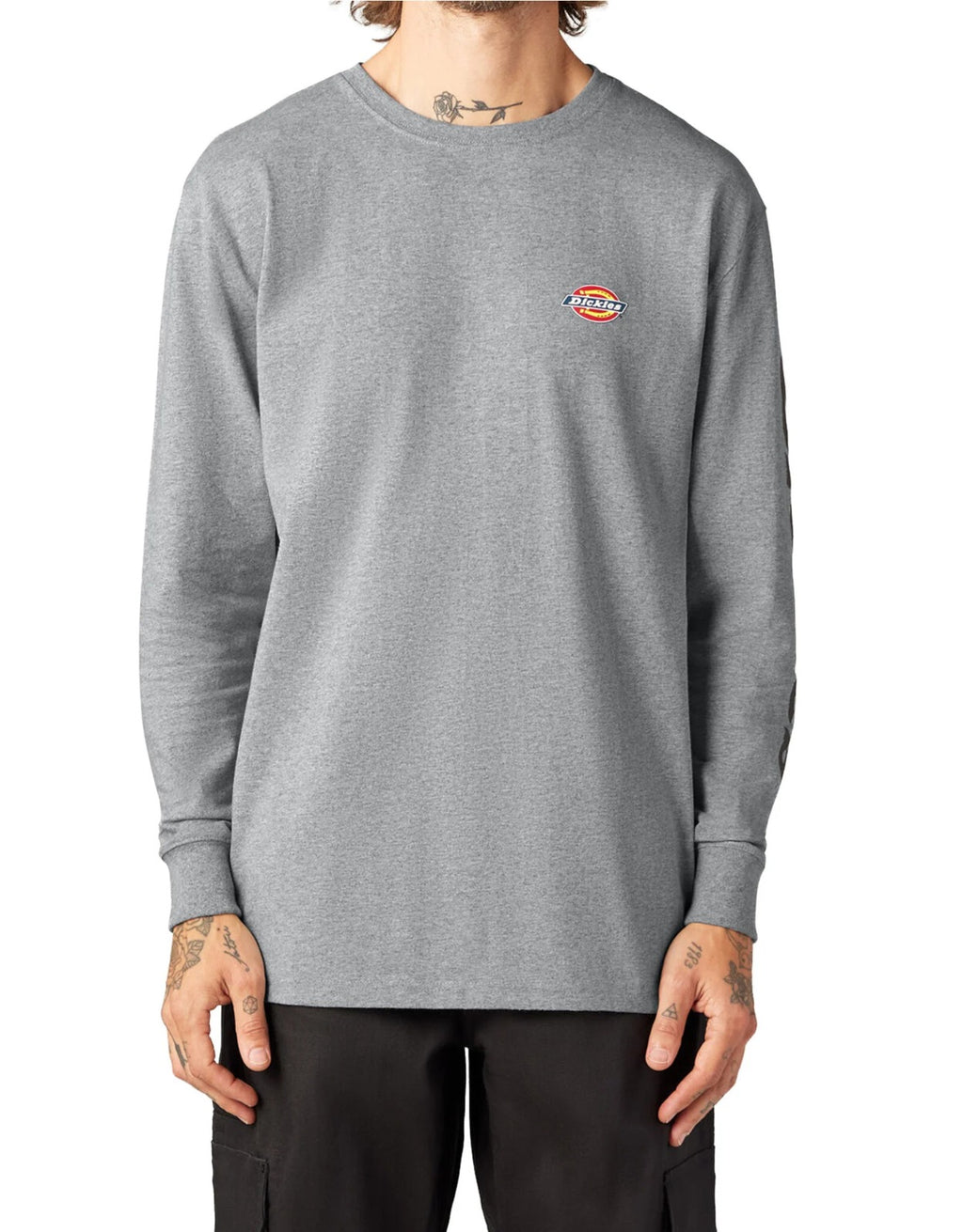 POLO DICKIES HOMBRE GRAPHIC MANGA LARGA COLOR GRIS JASPEADO