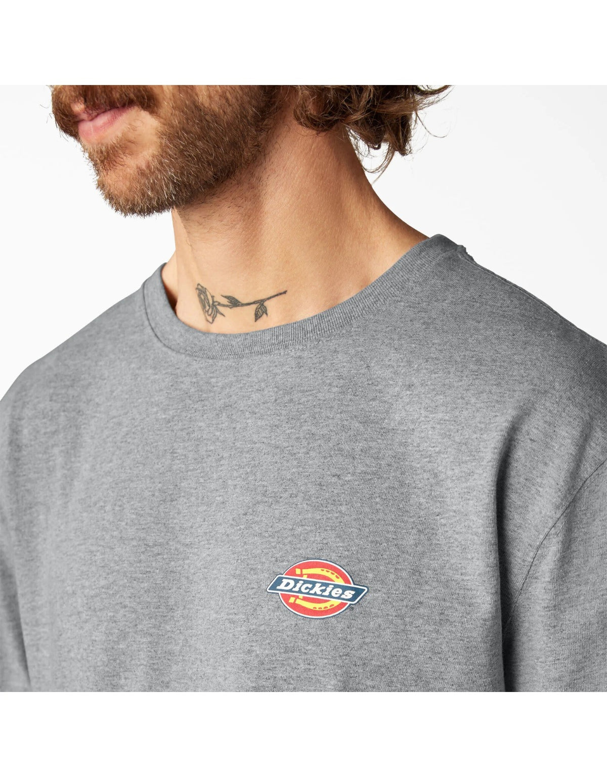 POLO DICKIES HOMBRE GRAPHIC MANGA LARGA COLOR GRIS JASPEADO