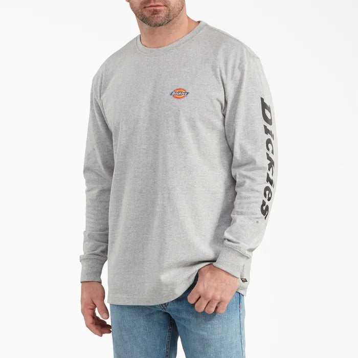 POLO DICKIES HOMBRE GRAPHIC MANGA LARGA COLOR GRIS JASPEADO