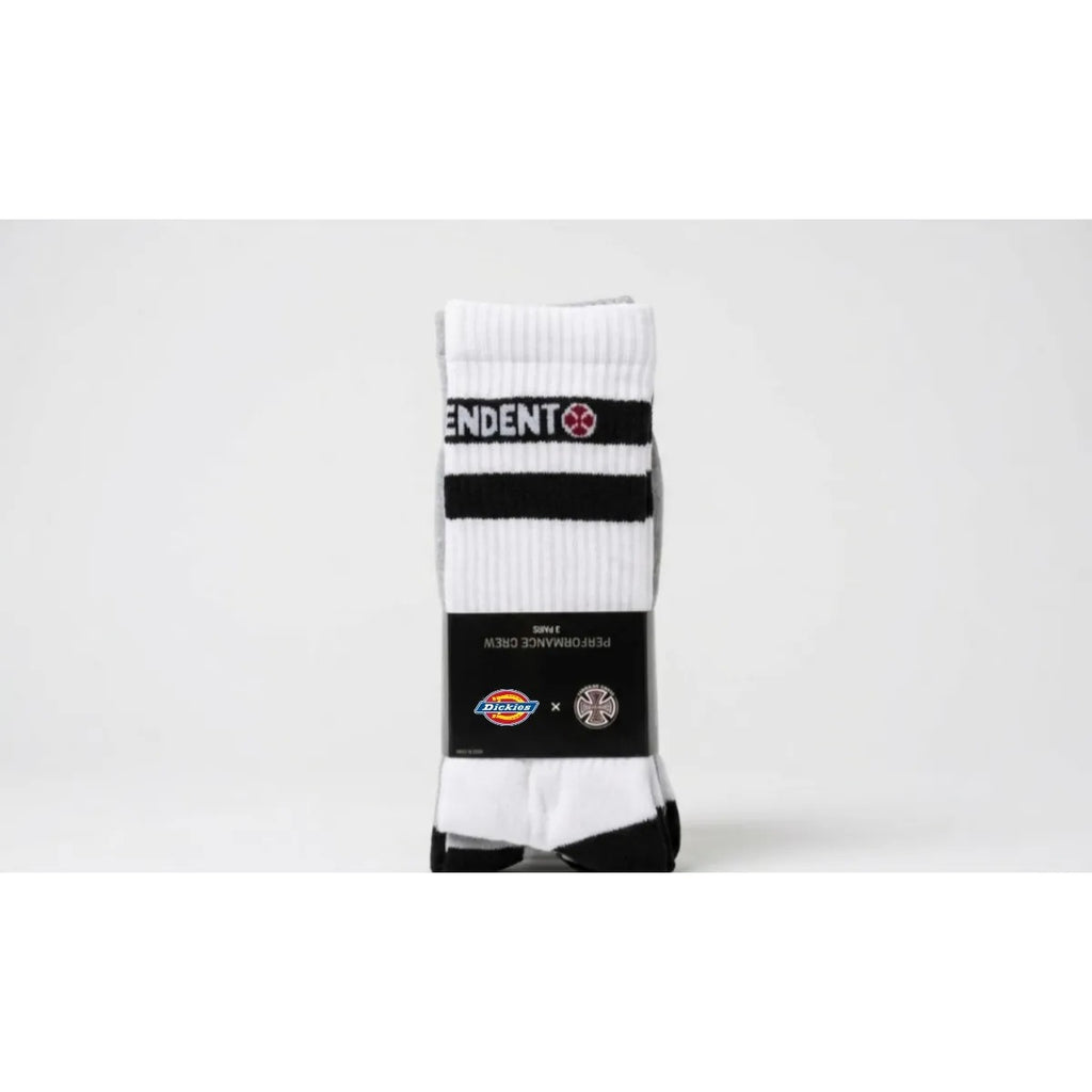 MEDIAS HOMBRE DICKIES X INDEPENDENT CREW ASSORTMENT PACK DE 3 BLANCO SURT 6/12