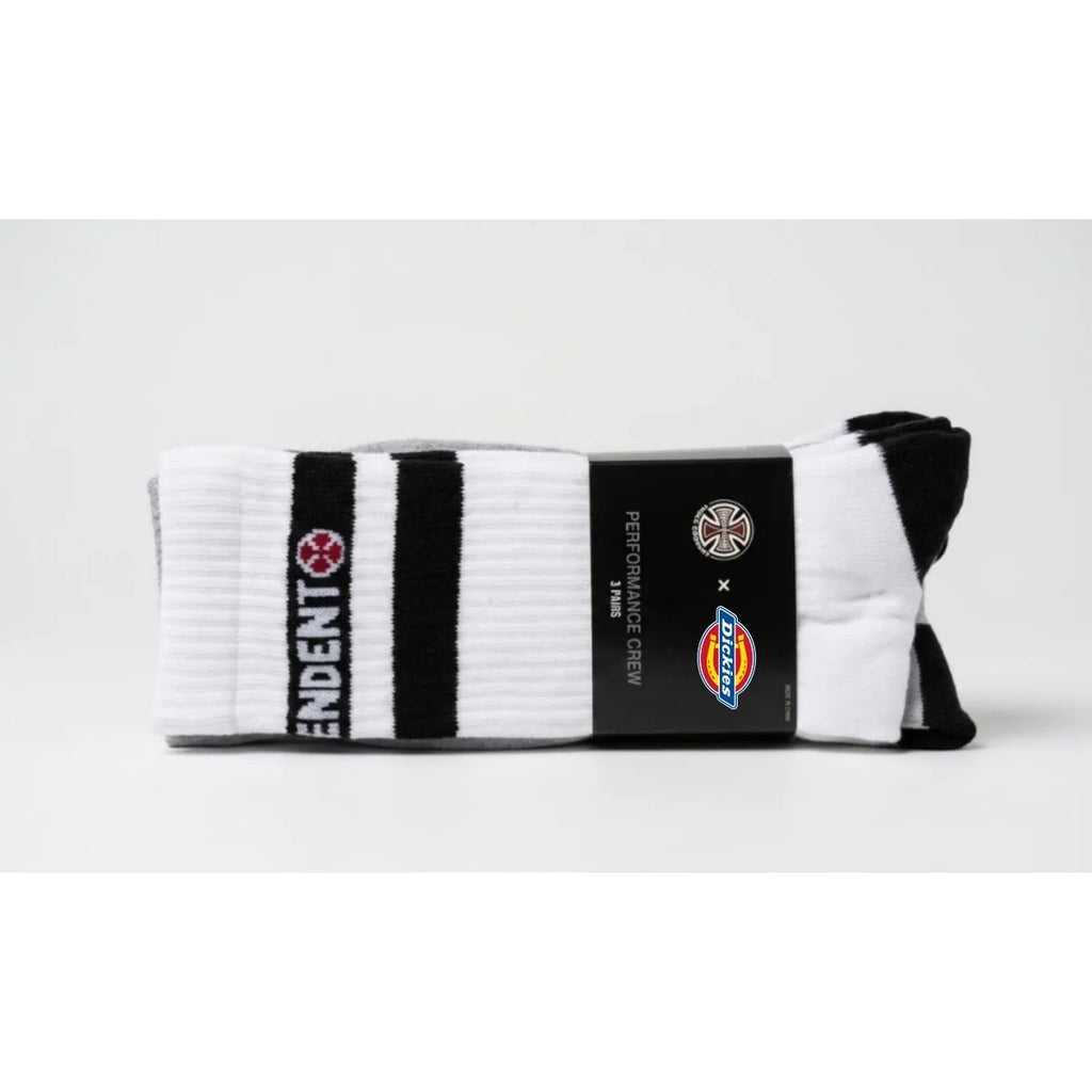 MEDIAS HOMBRE DICKIES X INDEPENDENT CREW ASSORTMENT PACK DE 3 BLANCO SURT 6/12