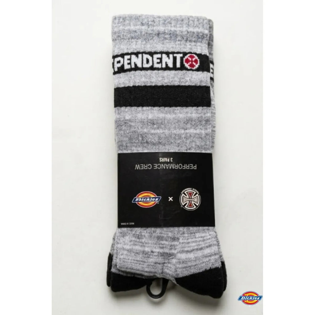 MEDIAS HOMBRE DICKIES X INDEPENDENT CREW ASSORTMENT PACK  DE 3 MEDIAS GRIS SURT 6/12