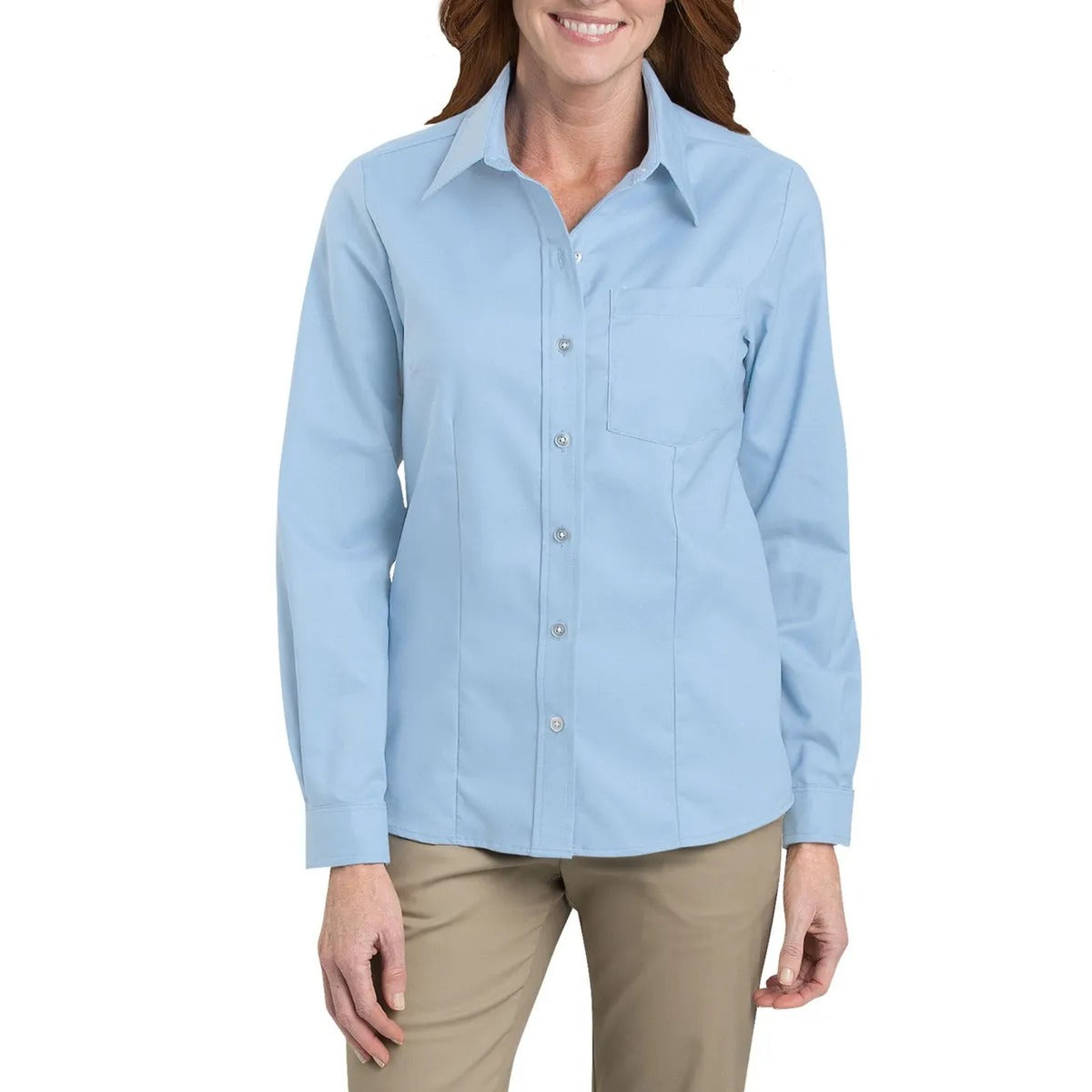 CAMISA DICKIES DE DAMA  manga larga OXFORD Color luz azúl (LB)