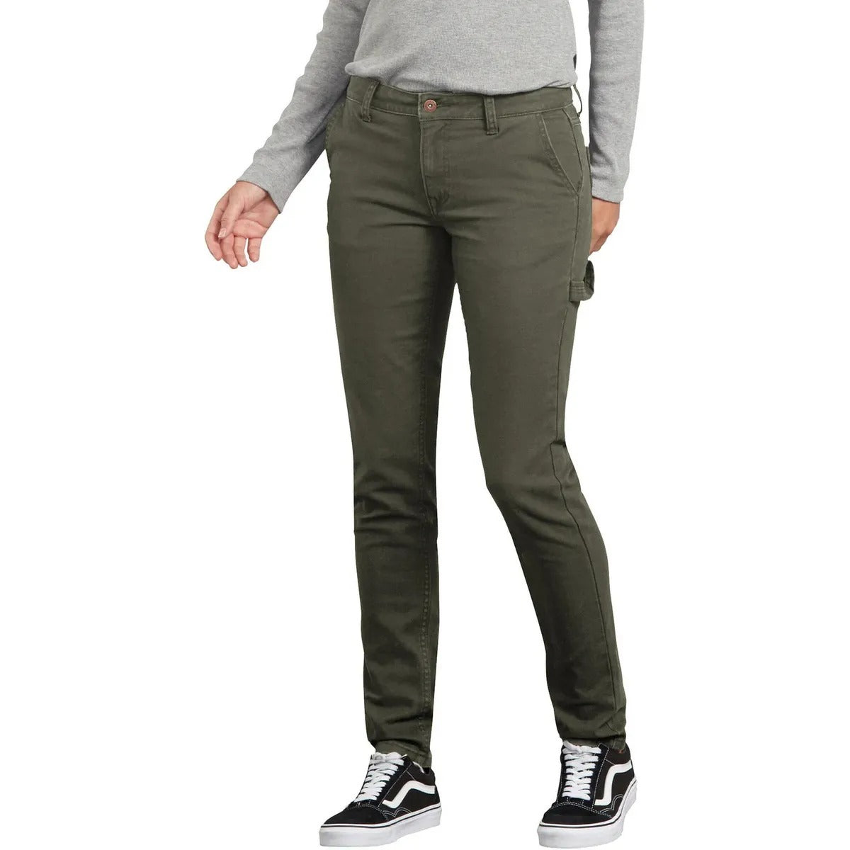 PANTALÓN DICKIES  STRETCH DUCK carpintero  para mujer  VERDE MUSGO FD2600RMS