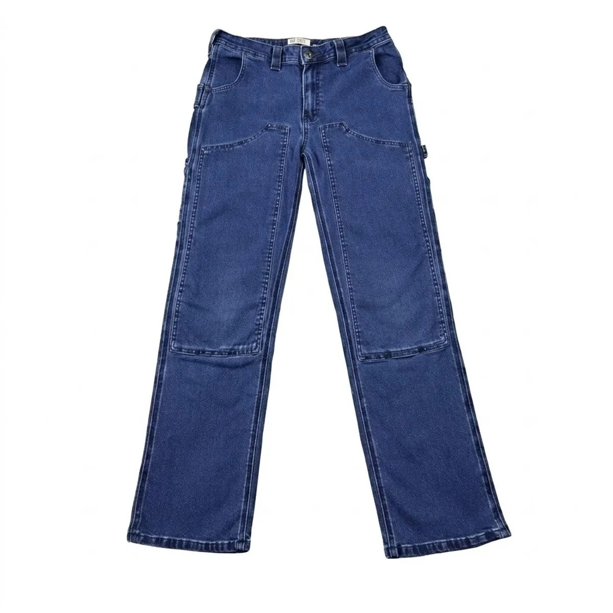 PANTALÓN CARPINTERO MEZCLILLA DOBLE FRENTE MUJER- AZÚL OSCURO STONEWASHED FD250DSW