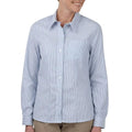 CAMISA DICKIES PARA MUJER MANGA LARGA OXFORD  RAYA AZUL BLANCA