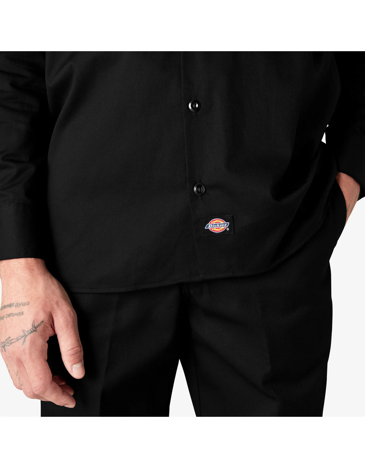 Camisa de trabajo Dickies de sarga de manga larga para hombre