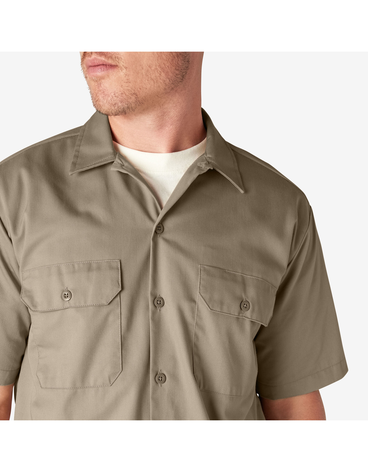 Camisa de trabajo de sarga de manga corta Dickies caqui desierto